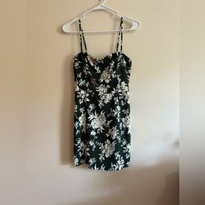 Abercrombie Floral Green and White Dress